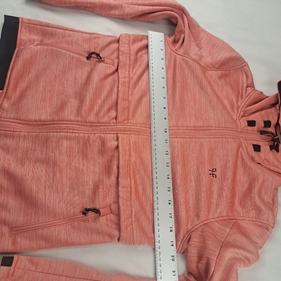 Horse Pilot Women's Long Sleeve Fleece Hoodie Jacket Tempest Pink Size L - Picture 12 of 14
